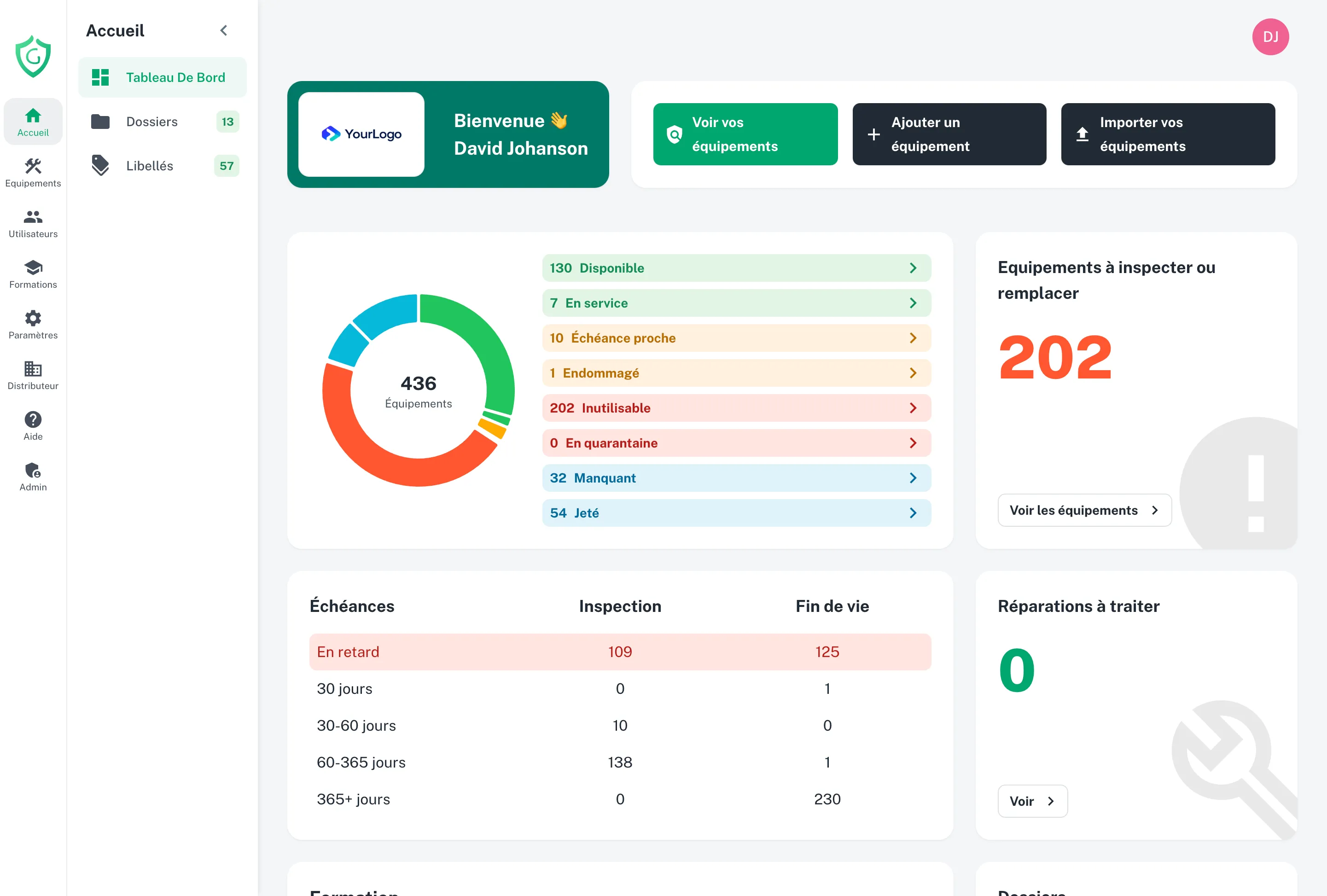 Aufnahme der GearTracker-Startseite