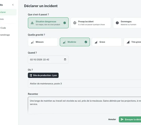 Les incidents remontés du terrain — GearTracker