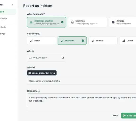 Vorfälle direkt aus dem Betrieb — GearTracker