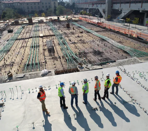 Team on an industrial site