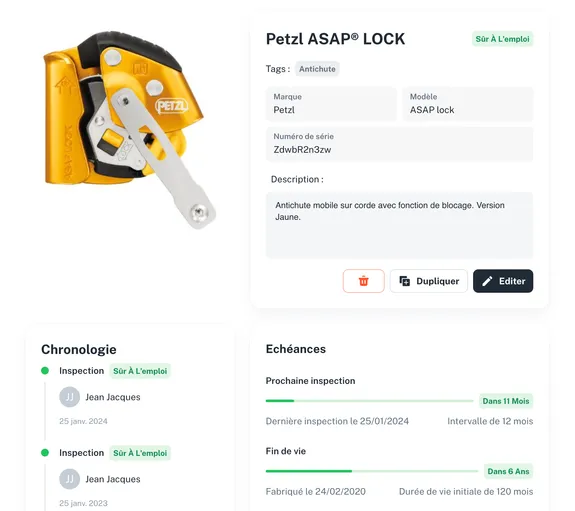Screenshot of a user list on GearTracker