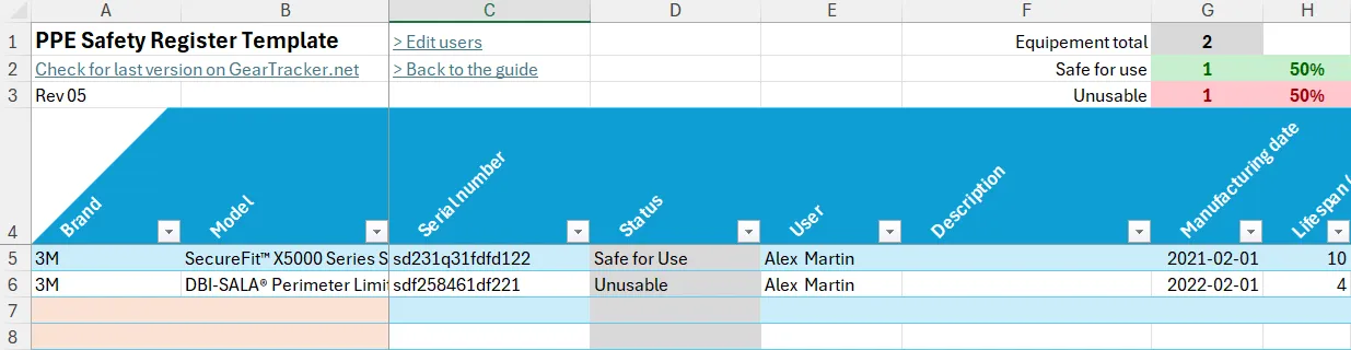 Excel file
