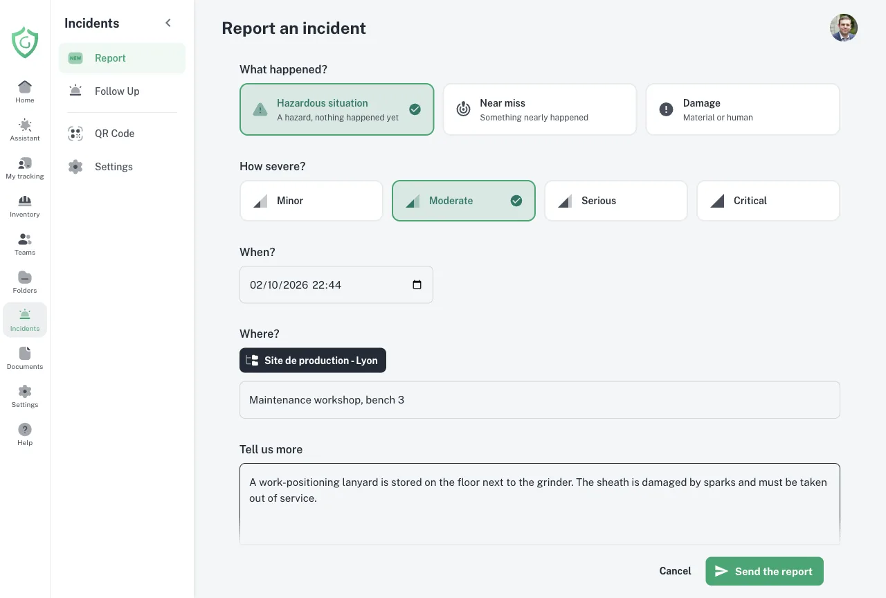 Incidents — GearTracker