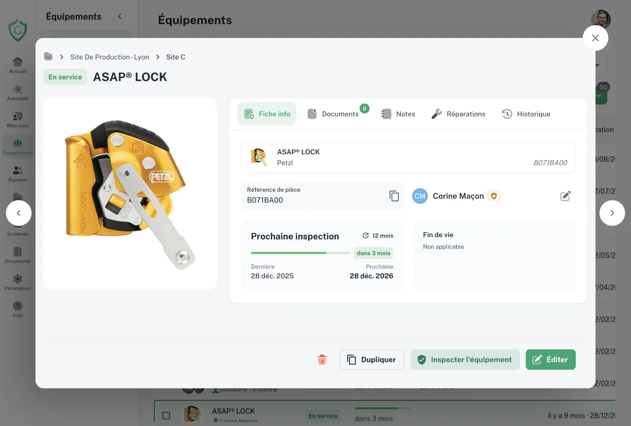 Équipements — GearTracker