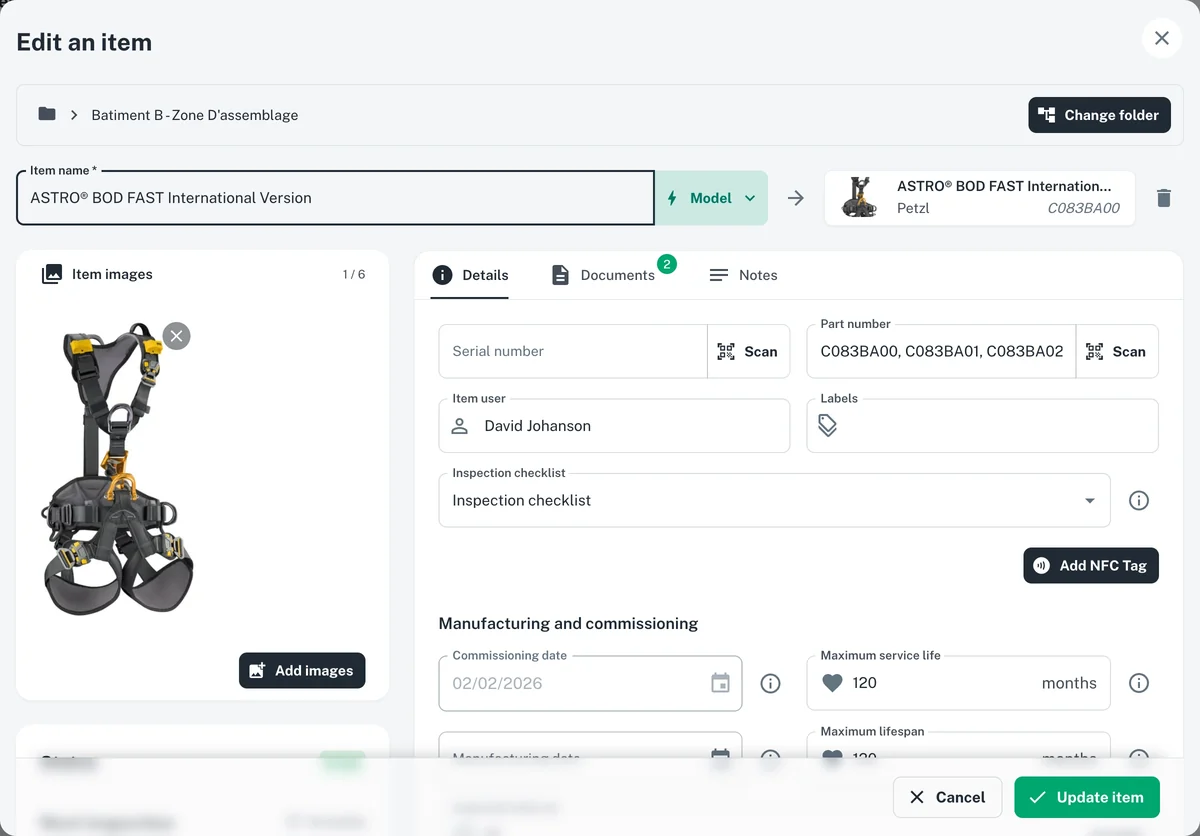 A redesigned equipment form