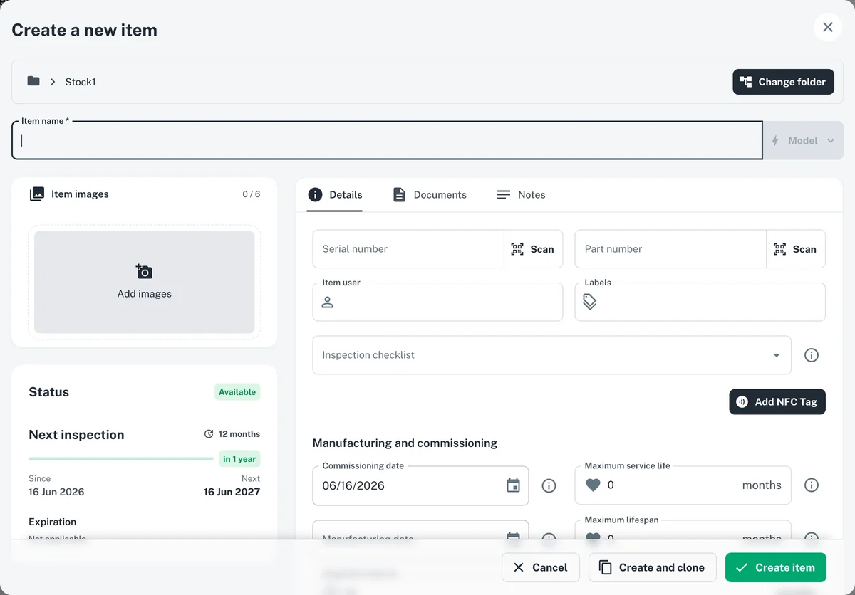 A redesigned equipment form